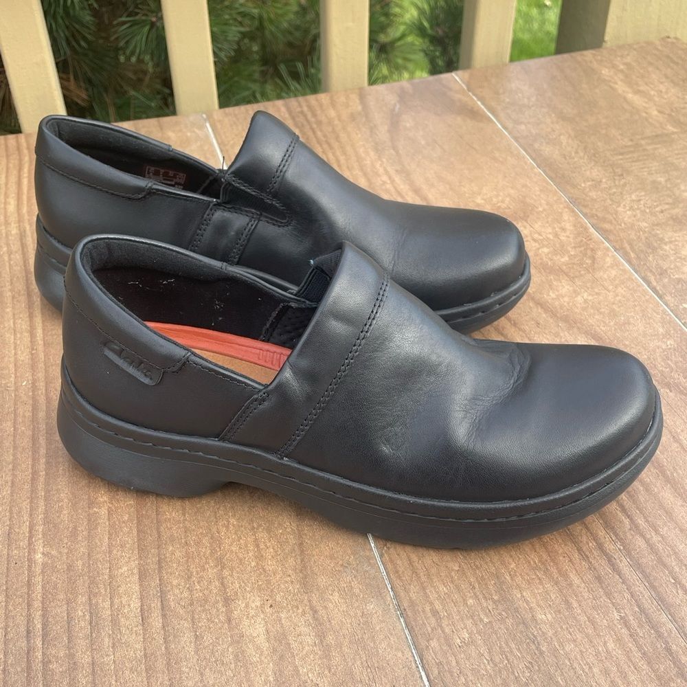 Women's Clarks Pro Gem Black Leather Size 8W